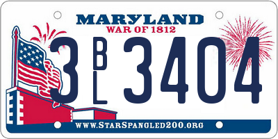 MD license plate 3BL3404