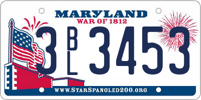 MD license plate 3BL3453