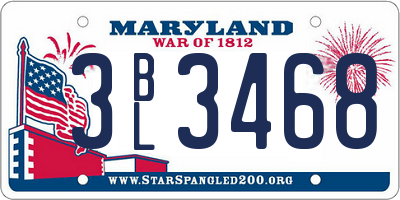 MD license plate 3BL3468