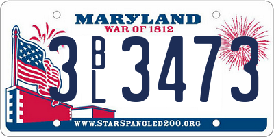 MD license plate 3BL3473