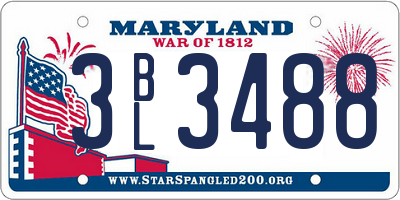 MD license plate 3BL3488
