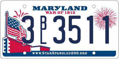 MD license plate 3BL3511