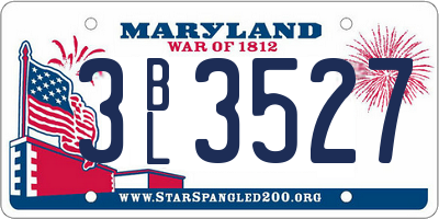 MD license plate 3BL3527