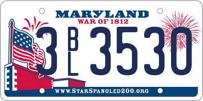 MD license plate 3BL3530