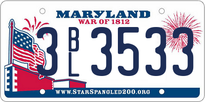 MD license plate 3BL3533