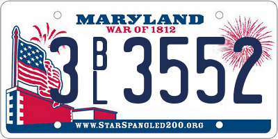 MD license plate 3BL3552