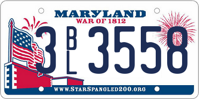 MD license plate 3BL3558