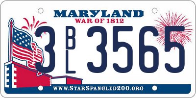 MD license plate 3BL3565