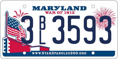 MD license plate 3BL3593