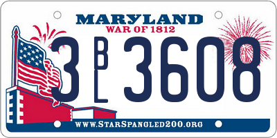 MD license plate 3BL3608