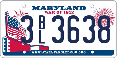 MD license plate 3BL3638