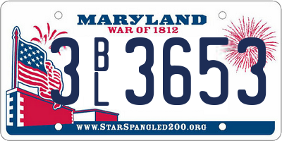 MD license plate 3BL3653