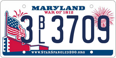 MD license plate 3BL3709