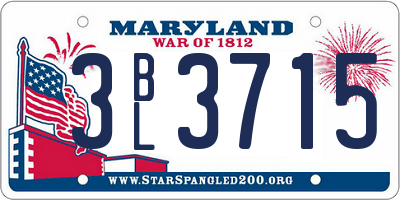 MD license plate 3BL3715