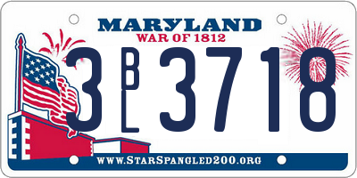 MD license plate 3BL3718