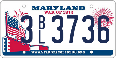 MD license plate 3BL3736