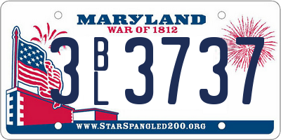 MD license plate 3BL3737