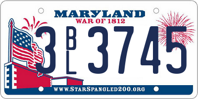 MD license plate 3BL3745