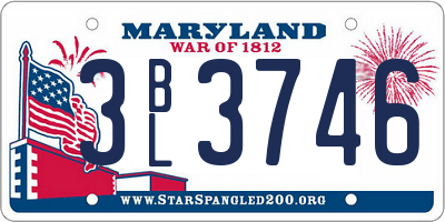 MD license plate 3BL3746
