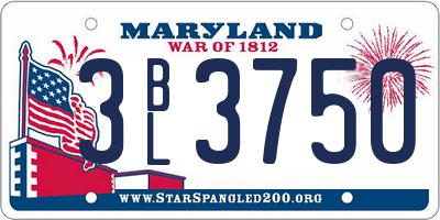 MD license plate 3BL3750
