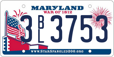 MD license plate 3BL3753