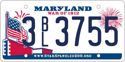 MD license plate 3BL3755