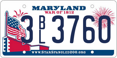 MD license plate 3BL3760
