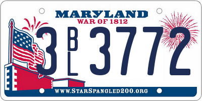 MD license plate 3BL3772