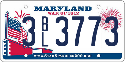 MD license plate 3BL3773