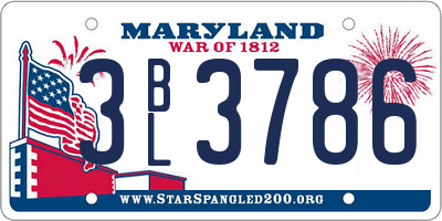 MD license plate 3BL3786