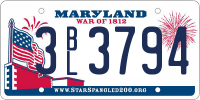 MD license plate 3BL3794