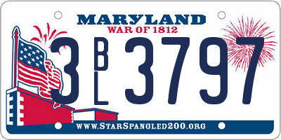 MD license plate 3BL3797