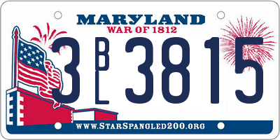 MD license plate 3BL3815