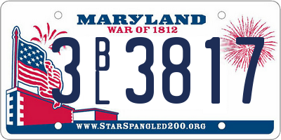 MD license plate 3BL3817
