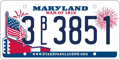 MD license plate 3BL3851