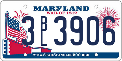 MD license plate 3BL3906