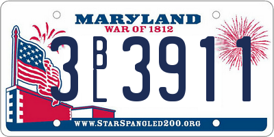 MD license plate 3BL3911