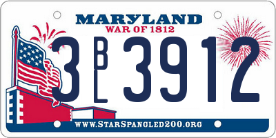 MD license plate 3BL3912