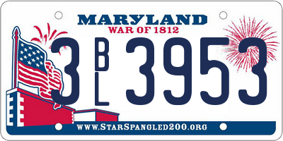 MD license plate 3BL3953