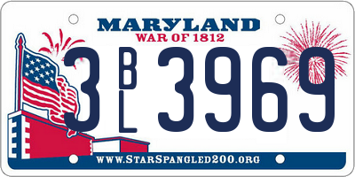 MD license plate 3BL3969
