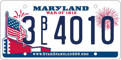 MD license plate 3BL4010