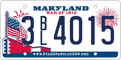 MD license plate 3BL4015