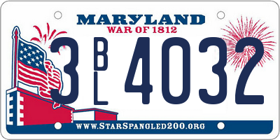 MD license plate 3BL4032