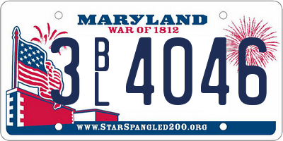 MD license plate 3BL4046