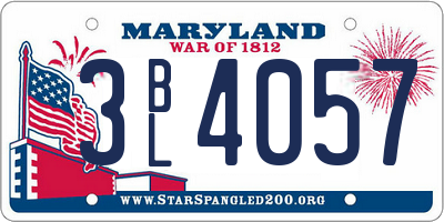 MD license plate 3BL4057