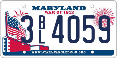 MD license plate 3BL4059