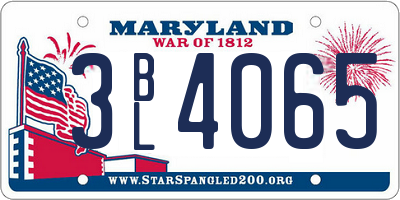 MD license plate 3BL4065