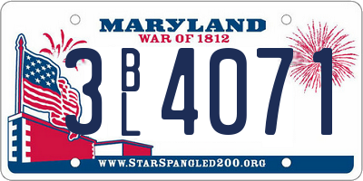 MD license plate 3BL4071