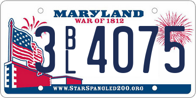 MD license plate 3BL4075