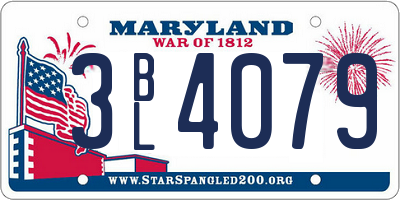 MD license plate 3BL4079